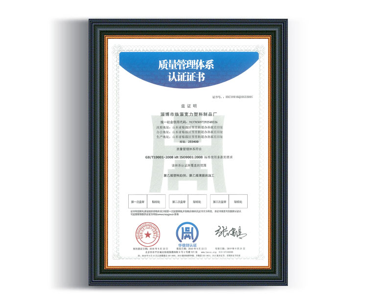 ISO9001 質(zhì)量管理體系認(rèn)證證書